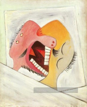  baiser Tableaux - Le baiser Deux Tetes 1931 cubisme Pablo Picasso